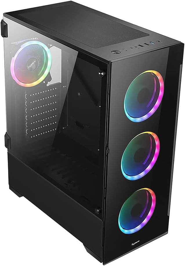 Bgears b-Voguish Gaming PC Case with Tempered Glass panels, USB3.0, Support E-ATX, ATX, mATX, ITX. (Fans are sold separately)