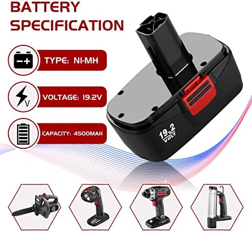 2 Packs 3.6Ah C3 Battery Replacement for Craftsman 19.2V Battery DieHard C3 | Compatible with Craftsman 19.2 Volt Battery 315.115410 315.11485 130279005 1323903 120235021 11375 Cordless Drills