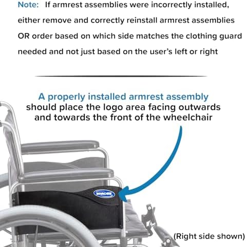 AlveyTech Full Length Clothing Guard for Invacare Tracer & 9000 Series Wheelchairs (Left) - Replacement Black 16" x6-1/2 Wheelchair Under Armrest