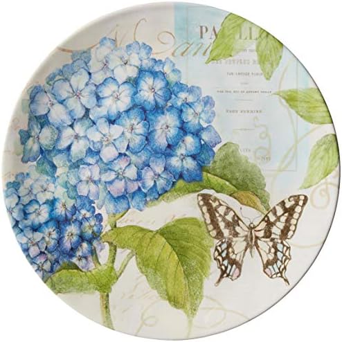 Hydrangea Garden 12 pc Melamine Dinnerware Set, Service for 4