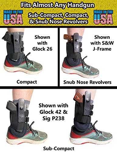 Undercover Ankle Holster with D-Ring| Most Secure Ankle Holster in the Market| Fits Snub nose Revolvers, Glock 26, Glock 27, Glock 30, S&W Shield