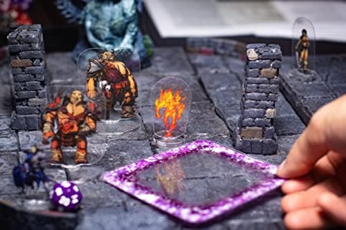 Arcknight Dungeons & Dragons Spell Effects AOE Templates - DND Accessories 24pc Complete Area of Effect Marker Set for D&D 5E - Clear Overlay