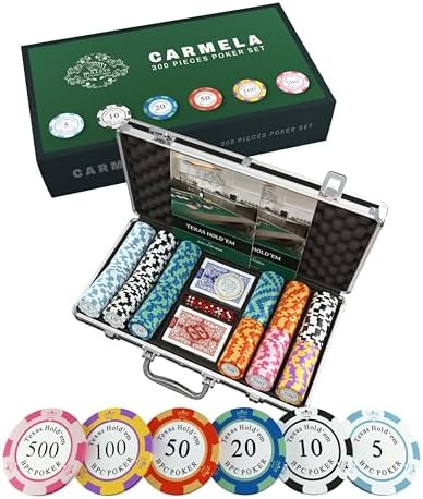 Bullets Playing Cards | Poker Set Corrado | 500 Clay Poker Chips (14 g) with Aluminum Case & Playing Cards – Texas Hold’em