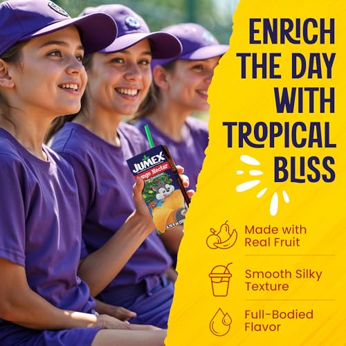 Jumex Apple Nectar Juice Boxes for Kids - Apple Juice Box with Straw - Mini Drinks for Kids - Made with Fresh Fruit Puree Concentrate - School Snacks & Smoothie Mix - 6.76oz, 24 Pack