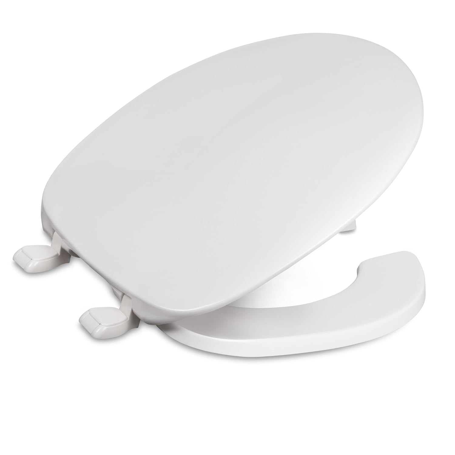 Centoco Toilet Seat Elongated, Residential, Top Mount Plastic Hinge, Black | Plastic, Closed Front, Cover, Made in the USA, 600-407