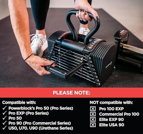 PowerBlock Pro Series Kettlebell Handle, Black | Converts Pro Series dumbbells into a kettlebell for home or commercial use