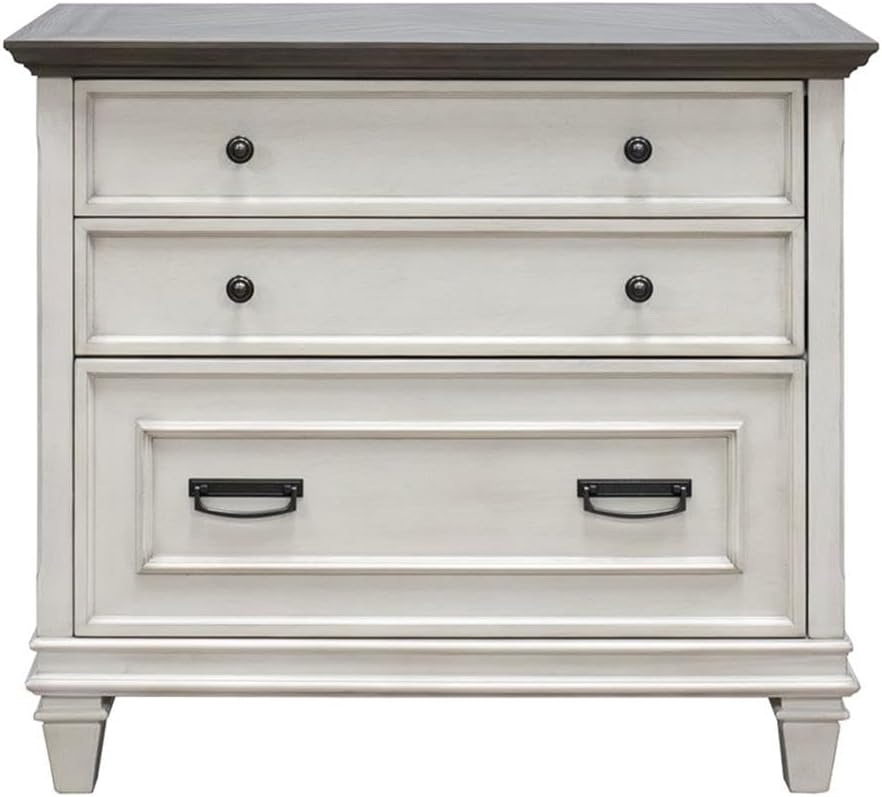 Hartford Wood Lateral File With Locking Legal/Letter File Drawer Black