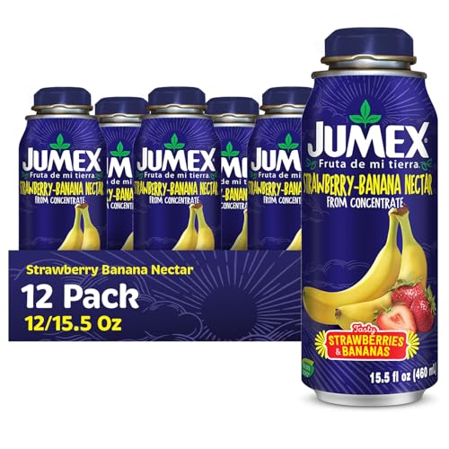 Jumex Mango Nectar Lata Botella - Made with Fresh Fruit Puree - Mango Juice Concentrate for Tropical Fruit Smoothie Mix, Cocktail Mixers & Kids Beverages - 15.5oz, 12 Pack Resealable Juice Bottles