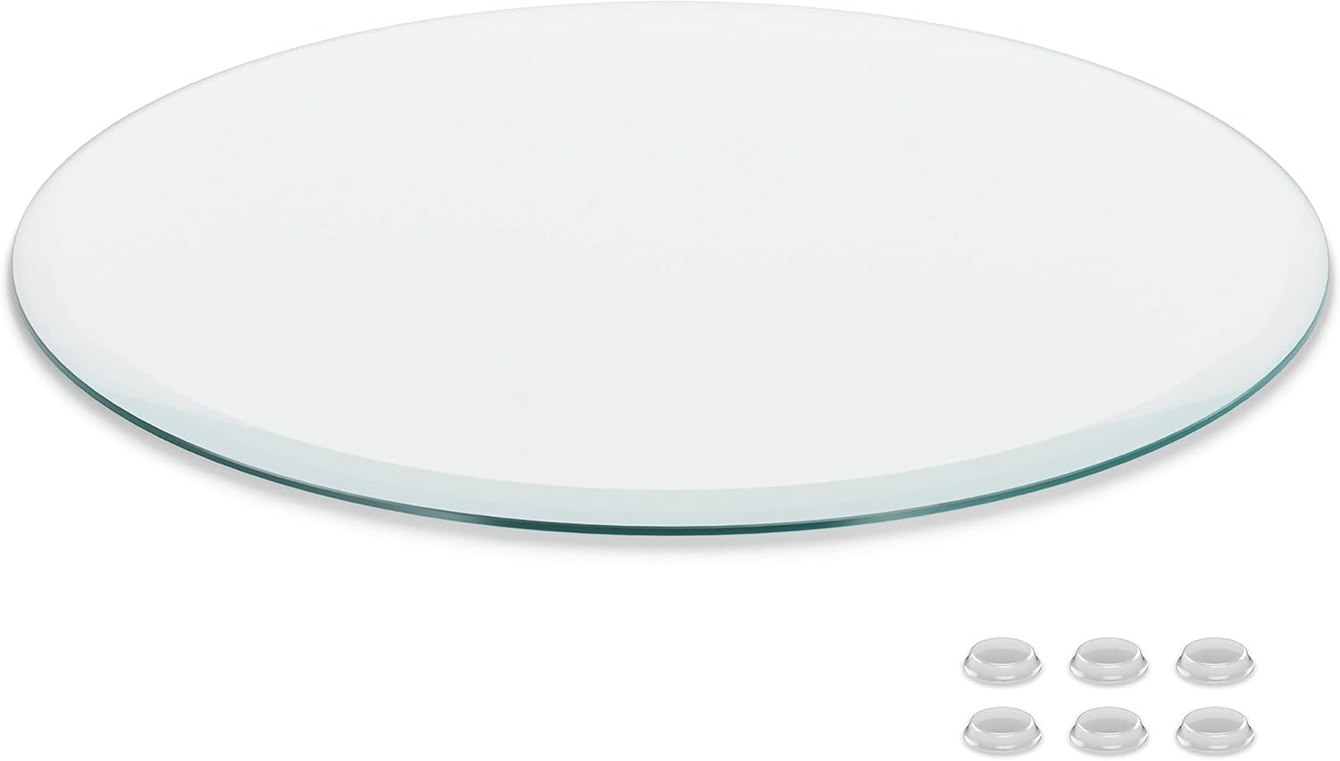 The Better Bevel 12 inch Round Glass Table Top - Clear Tempered Glass Surface Protector - Safe Pencil Polished Edge - Coffee, Dining and End Table