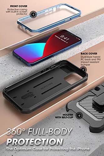 SUPCASE for iPhone 12 Mini Case (5.4 inch) with Screen Protector, Cerulean