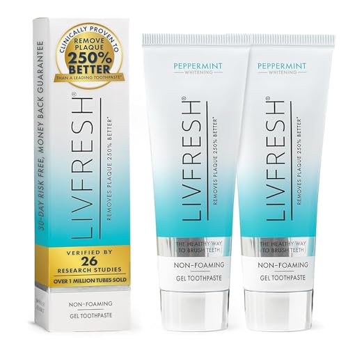 LIVFRESH Toothpaste Gel, Clinically Proven to Remove Plaque 250% Better, Improves Gum Health 190% Better, Prevents & Reduces Tartar, Freshens Breath, SLS Free Dental Gel, Wintergreen
