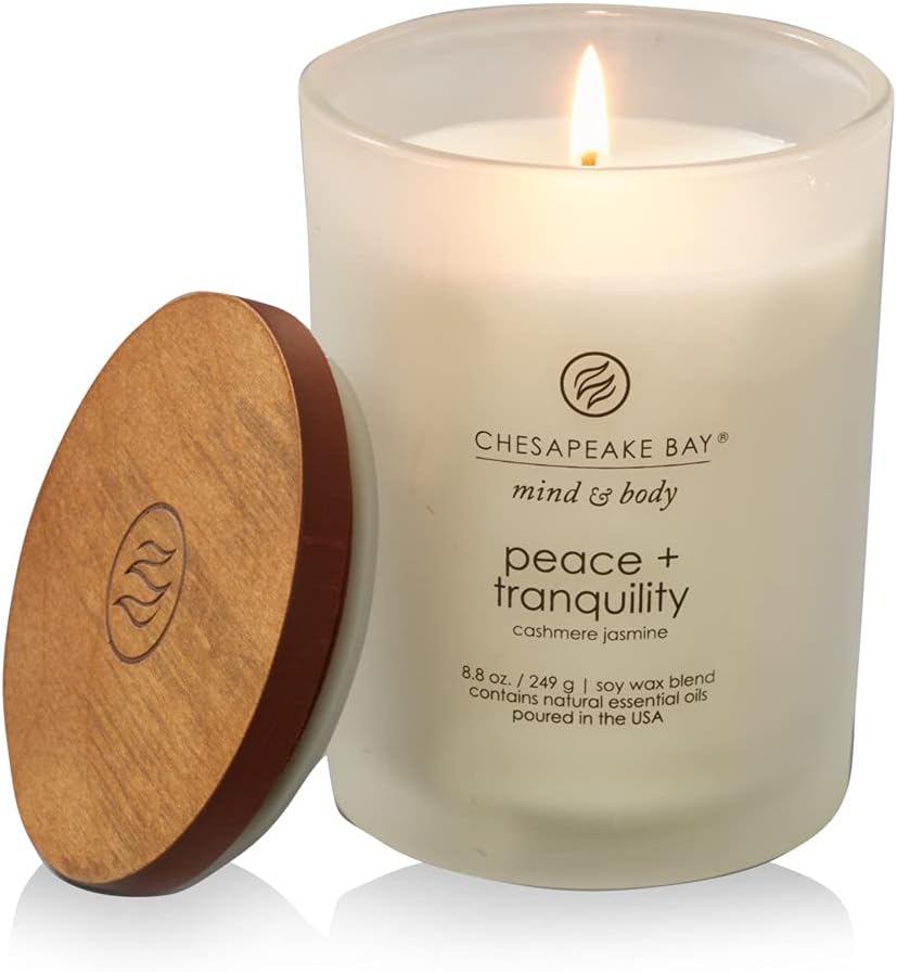 Chesapeake Bay Balance + Harmony Scented Candle Water Lily Pear Fragrance 50 Hours Burn Time Warm & Decorative Soy Wax Blend