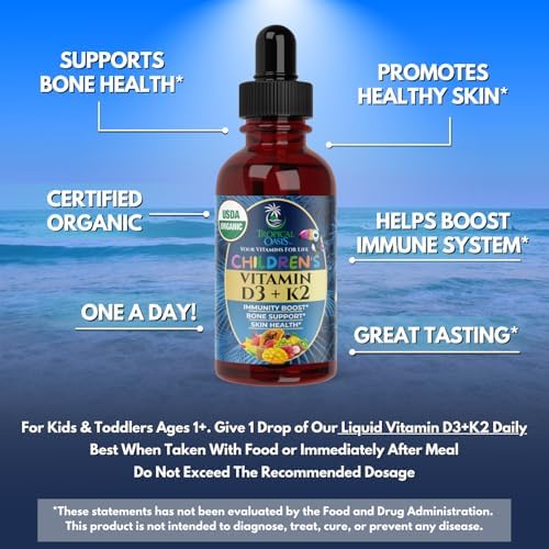 Premium Liquid Multivitamin For Kids | Sugar Free Kids Vitamins | 100% DV of 14 Vitamins for Kids | Multivitamin for Children Ages 4+ | Great Tasting, Non-GMO, Max 98% Absorption Rate- 16 oz, 32 Serv