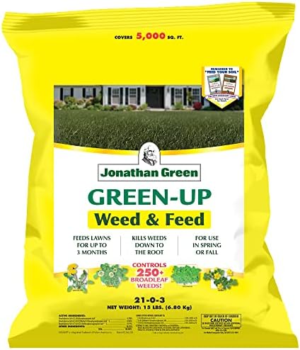 Jonathan Green (12345) Green-Up Weed & Feed - 21-0-3 Grass Fertilizer & Weed Killer (15,000 Sq. Ft.)