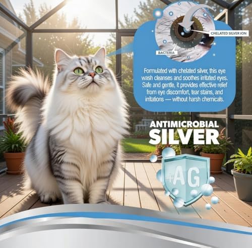 PetSilver Eye Drops for Dogs and Cats, Dog Eye Wash, Silver, 4 fl oz