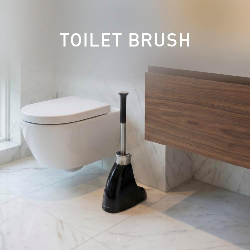 simplehuman Toilet Brush with Caddy Stainless Steel, Black