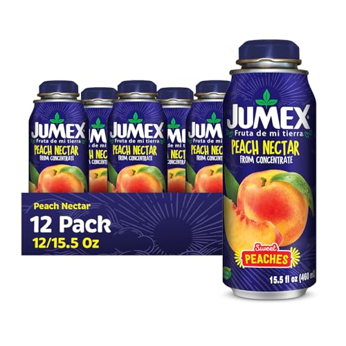Jumex Mango Nectar Lata Botella - Made with Fresh Fruit Puree - Mango Juice Concentrate for Tropical Fruit Smoothie Mix, Cocktail Mixers & Kids Beverages - 15.5oz, 12 Pack Resealable Juice Bottles