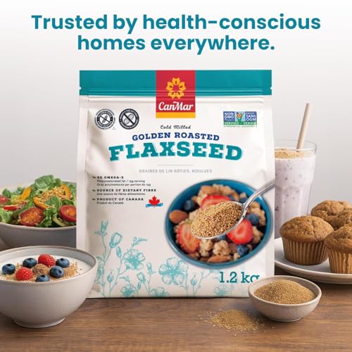 Ground Flaxseed 42 oz, Cold Milled Golden Roasted Flaxseed Meal Powder | Roasted, Non-GMO, gluten free, vegan, omega-3 ALA, fiber, linseed, linaza molida, smoothies and baking