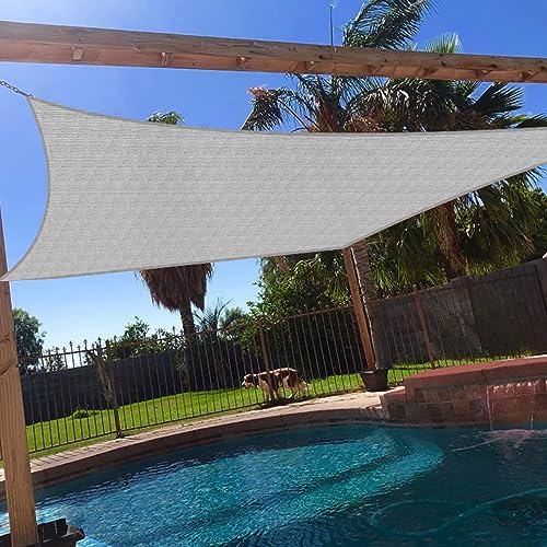 Windscreen4less 8' x 10' Sun Shade Sail Rectangle Outdoor Canopy Cover UV Block for Backyard Porch Pergola Deck Garden Patio (Gray)