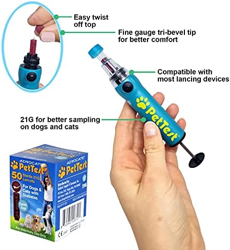 Sterile Twist-Top Lancets 21G for Dogs & Cats, Diabetes Testing