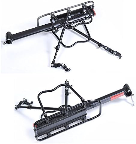 ThreeH Bicycle Rear Rack Adjustable Aluminum Alloy Bike Rack with Reflector | Adjustable, Aluminum Alloy, With Reflector, Quick-release