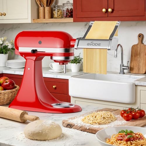 GVODE Pasta Roller Attachment for KitchenAid Stand Mixer, 8 Settings | 304 Stainless Steel, 8 Adjustable Thickness Settings (0.4-2mm), Fits all KitchenAid Stand Mixer Models