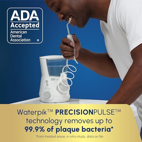 Waterpik Aquarius Countertop Water Flosser with 10 Settings, 7 Tips, White | For Daily Home Gum Health, Dental Braces, Implants, Teeth Cleaning, Multiple Users, ADA Accepted WP-660 Packaging May Vary