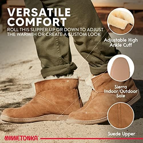 Minnetonka Men's Sheepskin Ankle Boots