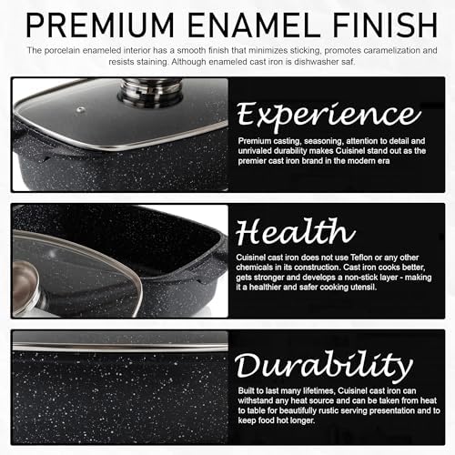 Moss & Stone 12" Deep Nonstick Skillet with Lid, 5 Qt Saute Pan, Oven Safe