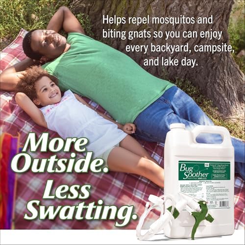 Bug Soother Natural Insect Repellent, DEET-Free Outdoor Spray 1 Gallon | Plant Based | Repels Mosquitos, Gnats & Black Flies | Ideal for Farms