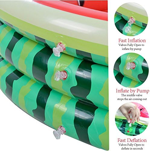 Kiddie Watermelon Baby Pool – 60”x15” Inflatable Ball Pit for Toddlers Outdoor & Baby Swimming Play for Backyard, Durable Blow-Up Design