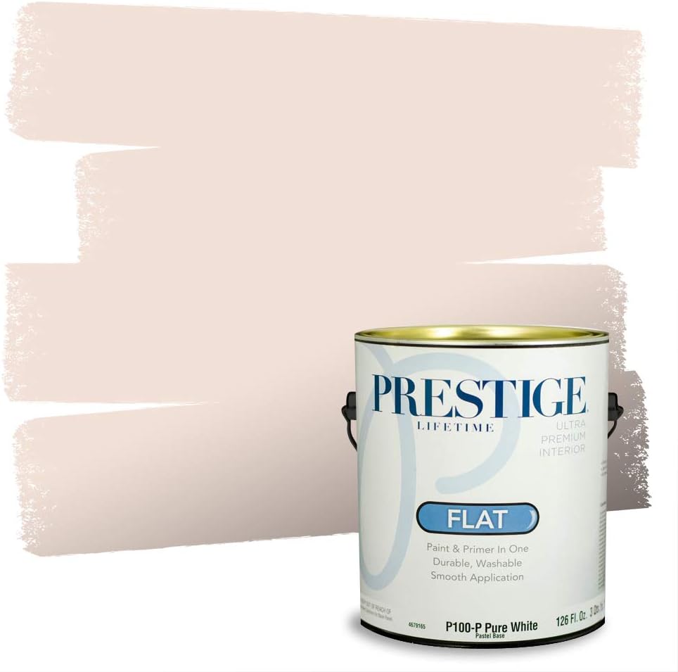 PRESTIGE Paints Exterior Paint and Primer In One, 1-Gallon, Semi-Gloss, Comparable Match of Sherwin Williams* Captivating Cream*