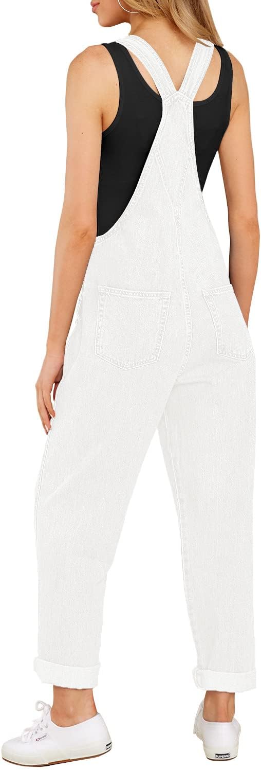LookbookStore Denim Overalls for Women Dressy Stretch Bib Jean Jumpsuits