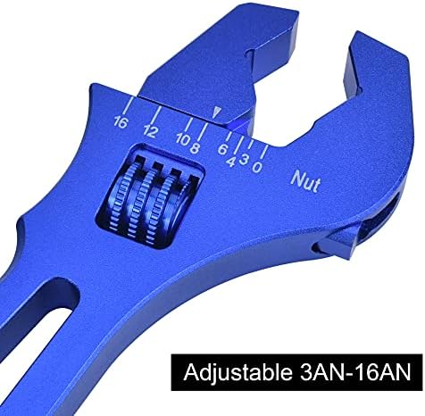 EVIL ENERGY AN Hose Fitting Adjustable Wrench Spanner Lightweight Aluminum 3AN-16AN Blue