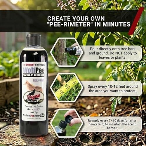 PredatorPee 100% Wolf Urine Natural Predator Scent Outdoor Yard Garden