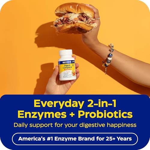 Enzymedica Digest Complete + Probiotics - Digestive Enzyme Supplement for Women & Men, Enzyme and Probiotic Capsules for Digestion, Gut Health Support, Helps Gas & Bloating, Vegetarian - 90 Caps