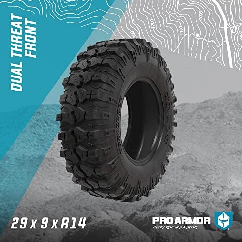 Pro Armor T290914DT Dual Threat Tire Front 29x9x14 10-Ply Mud Trail Off Road All Terrain, Black