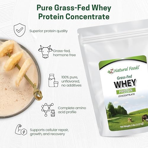 Z Natural Foods Grass-Fed Whey Protein Concentrate - Cold Processed, 1 lb