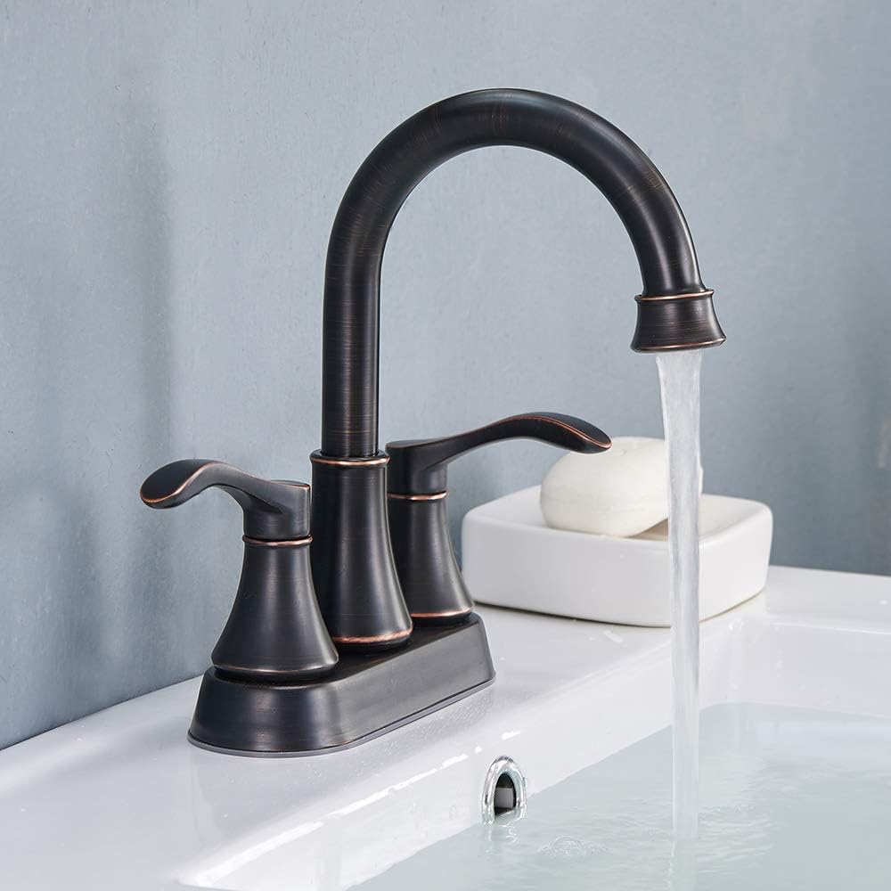 Bathroom Faucet,4 Inch Centerset 2 Handle High-Arc,Oil Rubbed Bronze