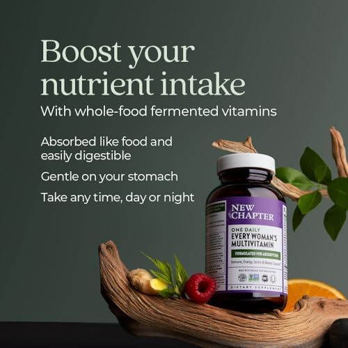 New Chapter Every Woman's One Daily Multivitamin - Bone, Energy & Immune Support* - Whole-Food Fermented Nutrients - No Added Sugar - Vegetarian & Gluten-Free - 72 Tablets