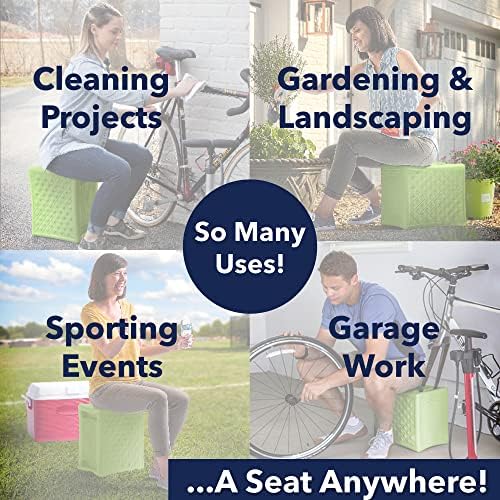 Simplay3 Handy Home 3-Level Heavy Duty Work/Garden Seat - 12" x 15" x 9" - Gray, Made in USA