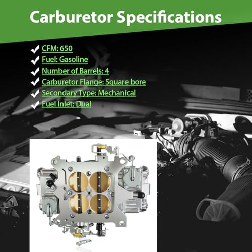 BR-67199 Carburetor for Holley 650 Cfm Race Series Mechanical Secondary Carburetor 4 Barrel 4150 Square Bore No Choke Dual Inlet