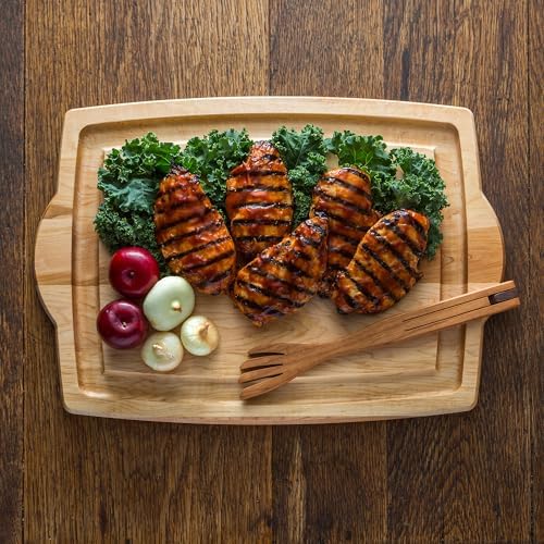 J.K. Adams Farmhouse Carving Board w/ Juice Groove, 14" x 20" | Maple Wood Kitchen Cutting Board for Food Prep and Chopping