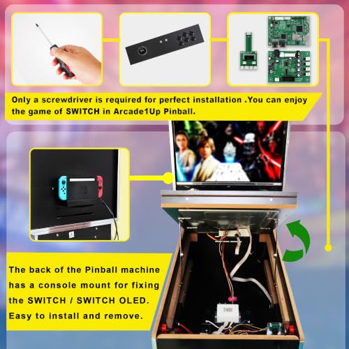 IntecGaming Switch Fighting Stick for Arcade1Up'S Digital Pinball - Expand Your arcade 1up Pinball Games, Play Your Switch on The Pinball