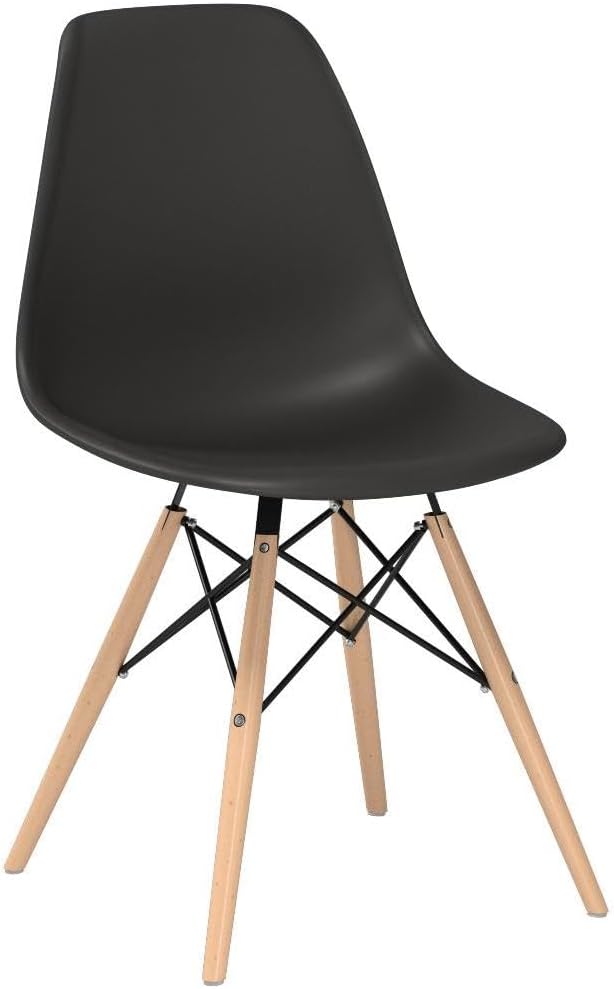 Furmax Modern Style Dining Chair Mid Century Modern DSW Chair, Shell Lounge Plastic Chair for Kitchen, Dining, Bedroom, Living Room Side Chairs Set of 4(White)