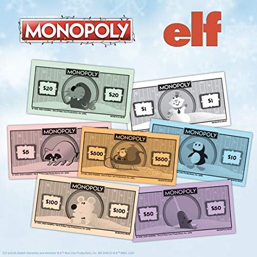 Monopoly Elf | Based on Christmas Comedy Film Elf | Collectible Monopoly Game Featuring Familiar Locations and Iconic Moments | Officially Licensed