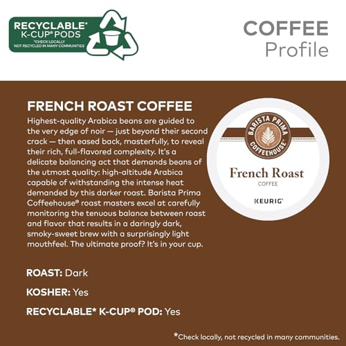 Barista Prima Coffeehouse 6611 French Roast K-Cups Coffee Pack, 24/box