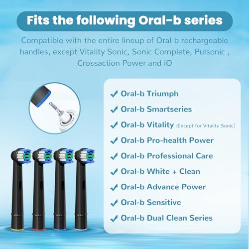 Replacement Toothbrush Heads Compatible with Oral-B Braun 20 Pcs | Professional Electric Toothbrush Brush Heads for Oral B Replacement Head Refill Pro 500/1000/1500/3000/3757/5000/7000/7500