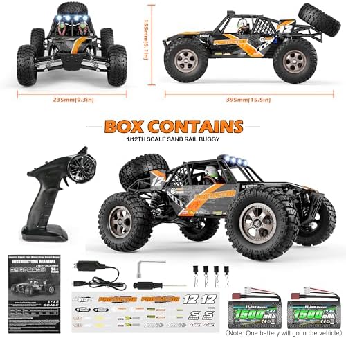 HAIBOXING 905 Protector 1:12 Scale RC Cars, Off-Road RC Buggy Hobby Grade | Aluminum Oil-Filled Shocks, Fast Remote Control Car 38 km/h