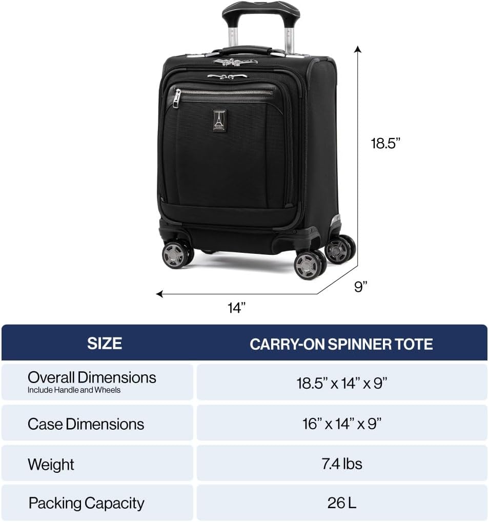 Travelpro Platinum Elite Underseat Spinner Tote Bag with USB Port